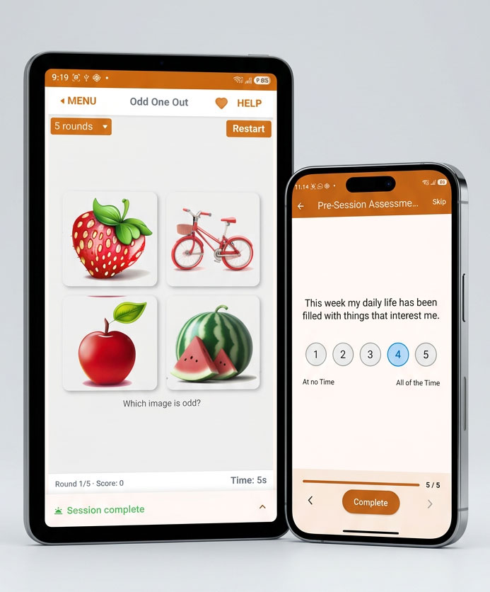 ENGAGE app on tablet and iPhone